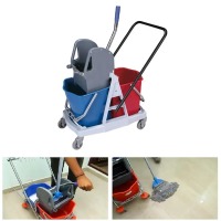 Heavy Duty Double Mop Wringer Trolley 34L, Down Press 